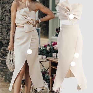 Chicwish Sweet Knot Bustier Top & Skirt